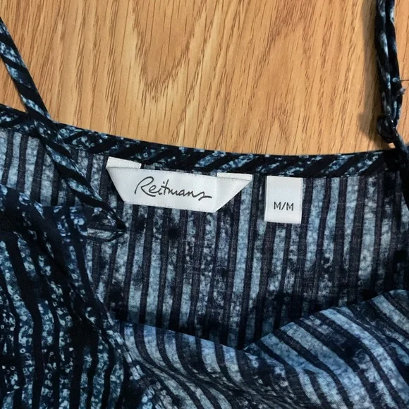 Sz M Reitmans Navy Stripped Spaghetti-Strap Jumpsuit - Picture 2 of 6